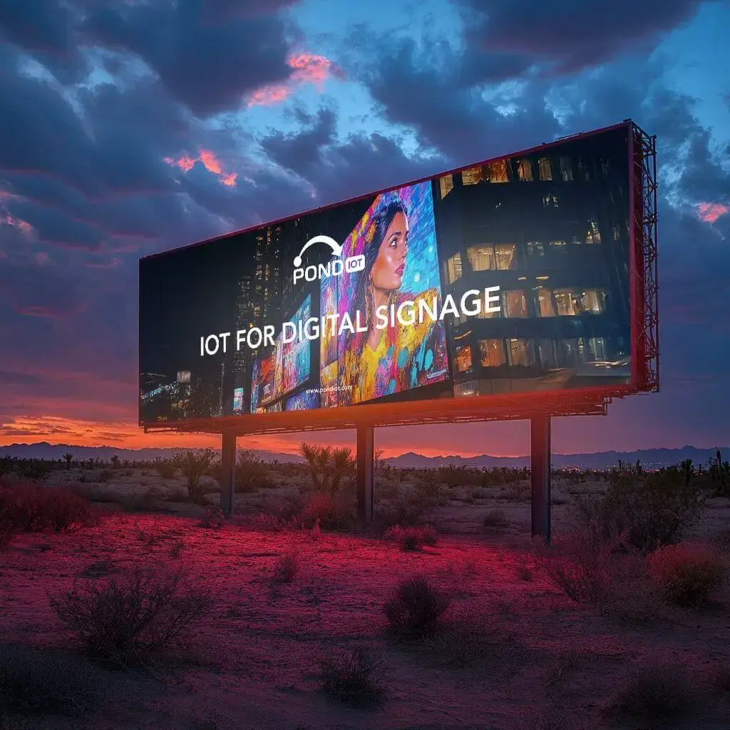 Billboard in the rural area with ad IoT For Digital Signage