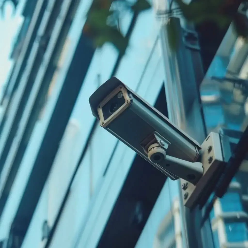 Survielance camera on the building