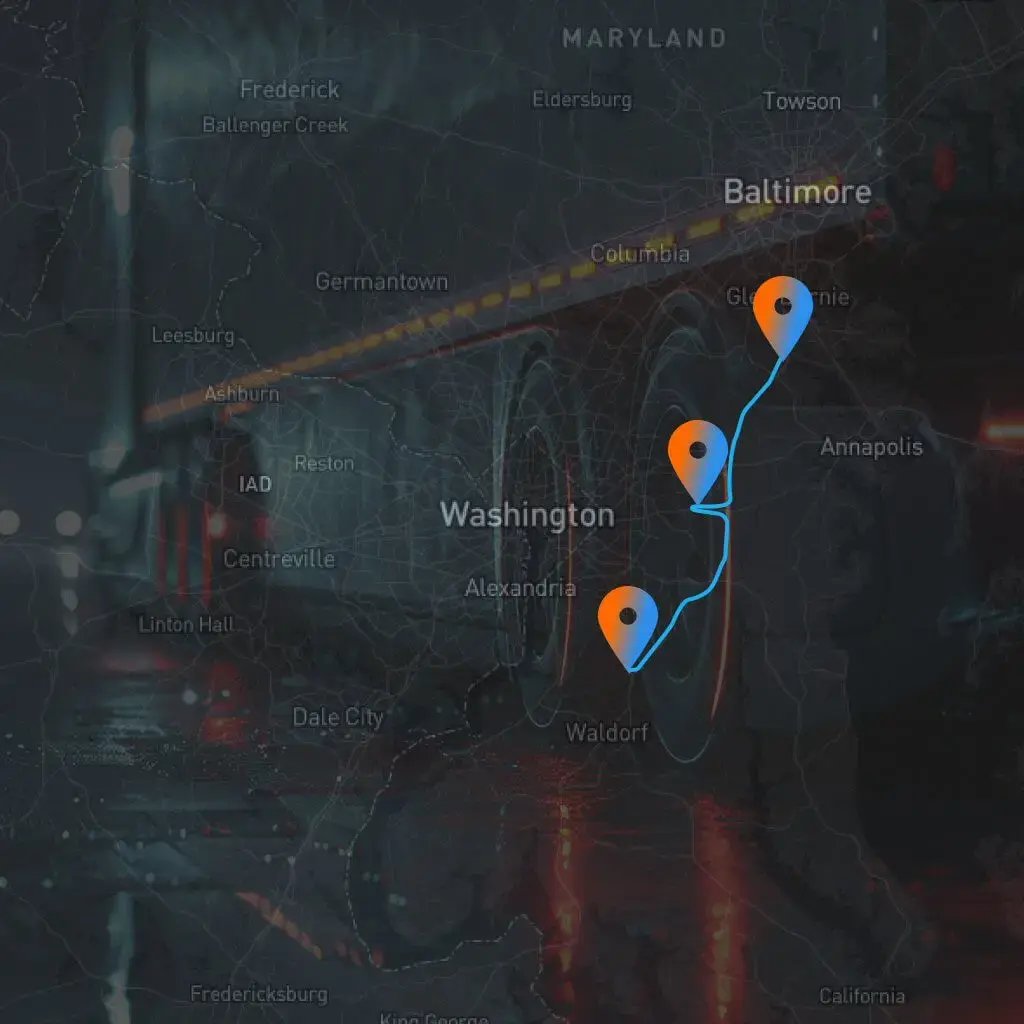 Map with a marked route