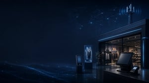 Connected retail store with POS terminal, digital signage, and cellular connectivity