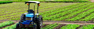 Tractor working in a farm field