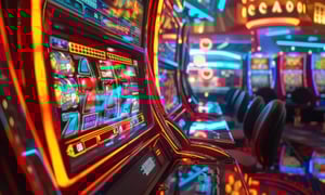Slot machines in a casino